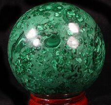 Brilliant, Polished Malachite Sphere - Congo #39406