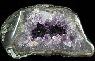 Purple Amethyst Geode with Large Crystals - Uruguay #46263