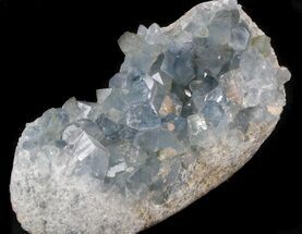 Celestine (Celestite) Crystal Cluster - Large, Icy Blue Crystals #37096