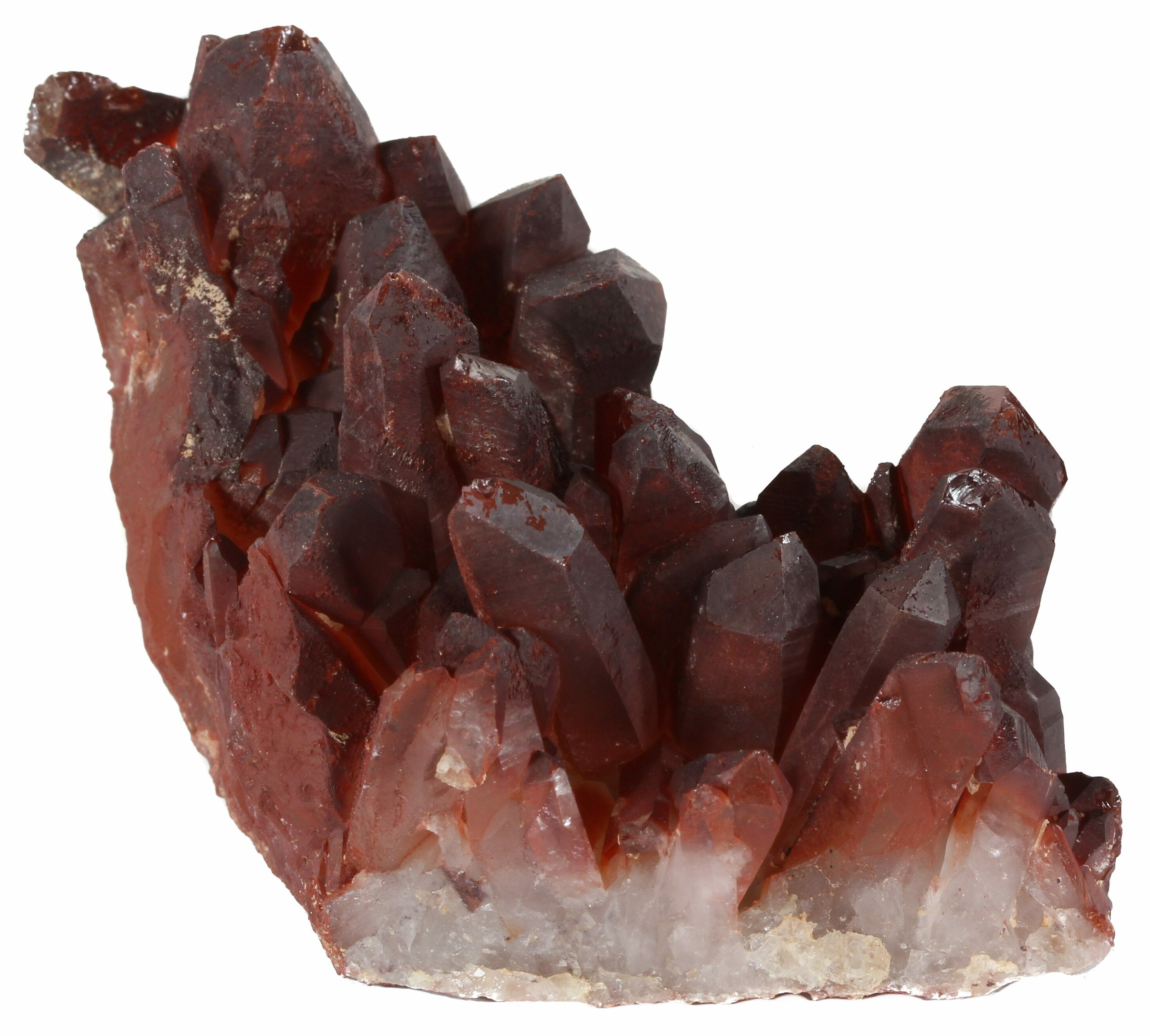 3.3" Natural, Dark Red Quartz Crystal Cluster Morocco For Sale