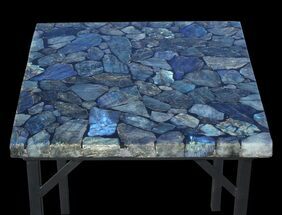 x Labradorite End Table With Powder Coated Base #52942