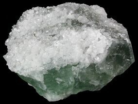 Quartz on Green Fluorite - Morocco #57292
