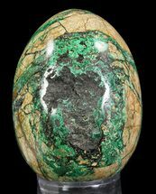 Polished Azurite & Malachite Egg - Peru #65081