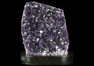 Amethyst Cluster with Calcite On Wood Base #66699