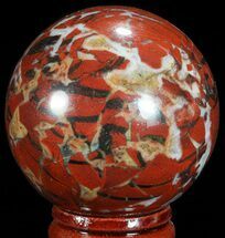 Polished, Brecciated Red Jasper Sphere #71563