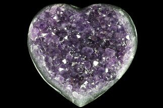 Sparkling Amethyst Crystal Heart - Uruguay #76764