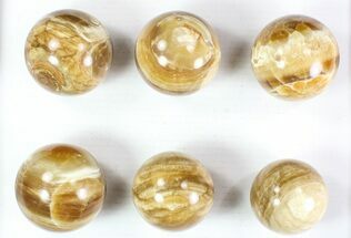 Lot: - Brown Calcite Spheres - Pieces #78047
