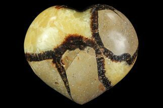 2.9" Polished Septarian Heart - Crystal #82024