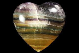 Polished Rainbow Fluorite Heart - Argentina #83345