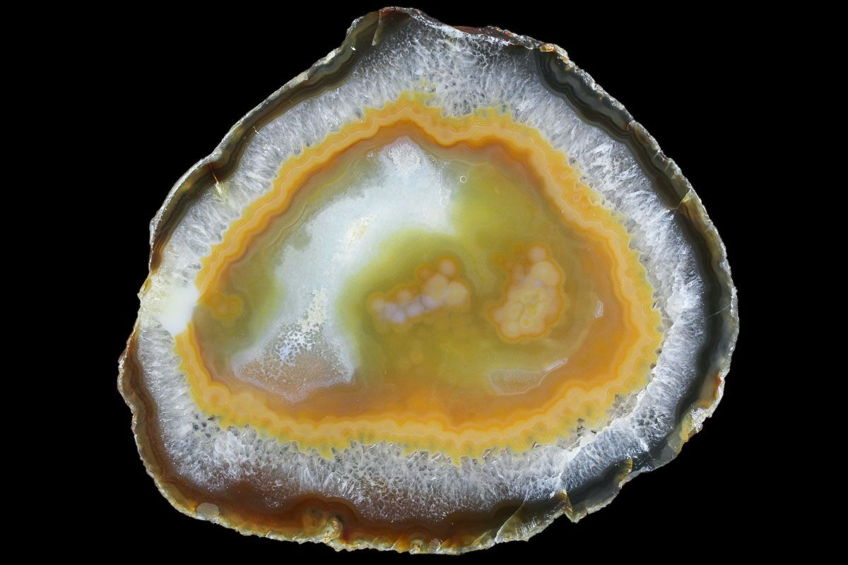 Bargain, 6.3" Polished Brazilian Agate Slice For Sale (85120