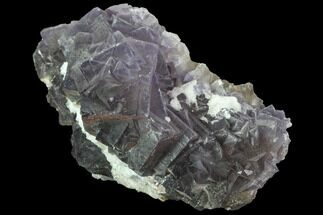 Purple, Cubic, Fluorite with Calcite Crystals - Pakistan #90646
