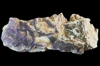 Purple Fluorite Crystal Cluster with Calcite Druze - Pakistan #90664