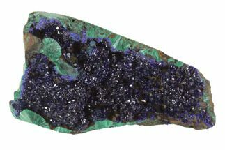 Sparkling Azurite Crystals On Malachite - Laos #95797