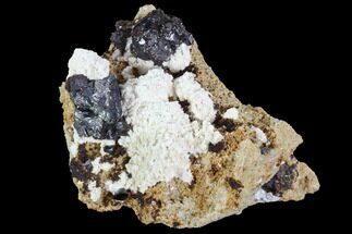 Sphalerite Crystals On White Barite - Missouri #96374