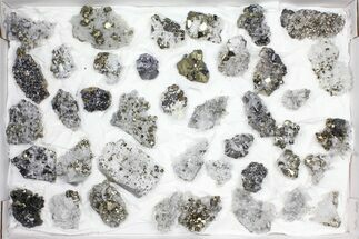Flat - Pyrite, Galena, Quartz, Etc From Peru - Pieces #97062