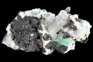 Green Fluorite and Quartz Crystal Cluster - Namibia #96586