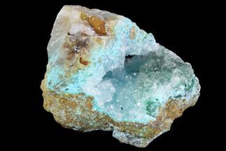 Quartz on Chrysocolla, Malachite & Calcite - Peru #98108