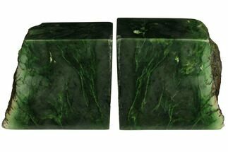 Tall, Polished Canadian Jade (Nephrite) Bookends #112712
