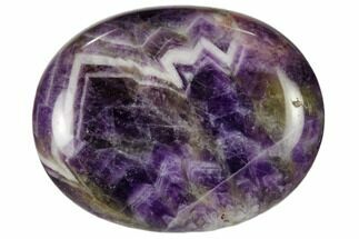 Polished Chevron Amethyst Pocket Stones - 1.8" Size - Crystal #115435