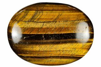 Polished Tiger's Eye Palm Stone - South Africa #115555