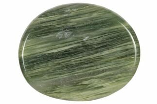 Polished Green Hair Jasper Flat Pocket Stone #116613