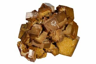 Red & Tan Vanadinite Crystal Cluster With Druzy Quartz - Morocco #116753