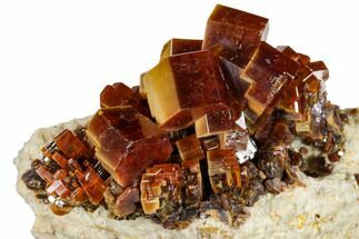 Red & Tan Vanadinite Crystal Cluster On Matrix - Morocco #116754