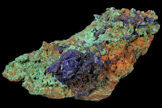 Sparkling Azurite and Malachite Crystal Cluster - Morocco #127523