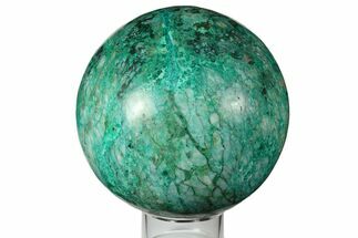Polished Chrysocolla & Malachite Sphere - Peru #133775