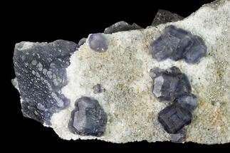 Purple Fluorite Crystals on Quartz - Fluorescent! #146664