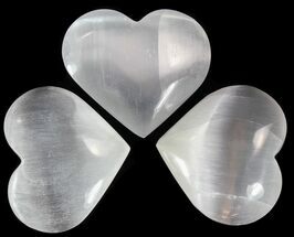 2" Polished Selenite Hearts  - Crystal #148995