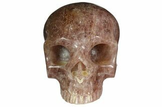 Realistic, Carved Strawberry Quartz Crystal Skull #150990