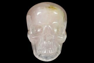3" Realistic, Polished Brazilian Rose Quartz Crystal Skull - Crystal #151069