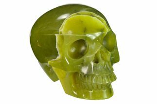 Realistic, Polished Jade (Nephrite) Skull #151131