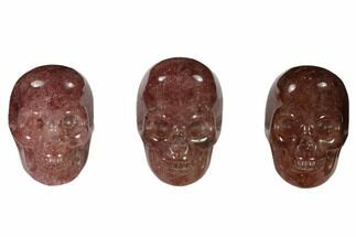 1.5" Polished Strawberry Quartz Skulls - Crystal #151366