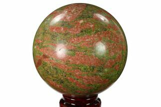 3.5" Polished Unakite Sphere - South Africa - Crystal #151925