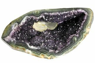 Purple Amethyst Geode With Calcite Crystals - Artigas, Uruguay #153439