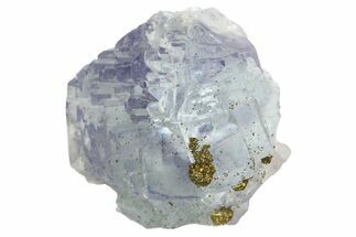 Stepped Purple-Blue Fluorite Crystal Formation with Pyrite - China #161612