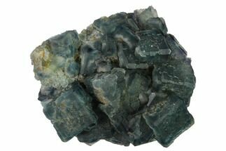 Green-Purple Cubic Fluorite Crystals on Quartz - China #164031