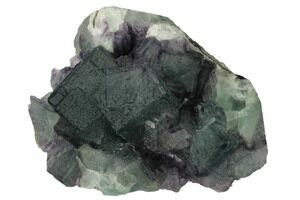 3 Green, Fluorescent, Cubic Fluorite Crystals - Madagascar