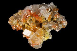 Vanadinite and Calcite Crystal Association - Apex Mine, Mexico #165316