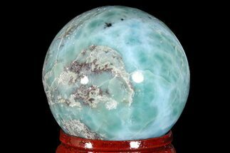 1.35" Polished Larimar Sphere - Dominican Republic - Crystal #168125