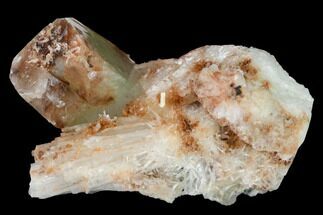 Green Apophyllite Crystal with Scolecite - India #168981