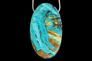Chrysocolla and Malachite Pendant with Snake Chain Necklace #171064