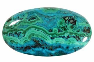 Banded Chrysocolla and Malachite Oval Cabochon #171421