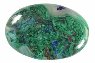 1.1" Azurite, Chrysocolla and Malachite Oval Cabochon  - Crystal #171422