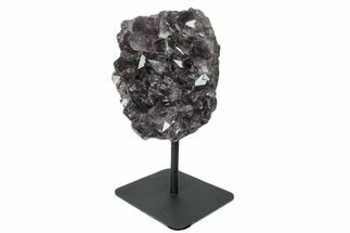 Amethyst Crystal Cluster Metal Stand - Deep Purple Crystals #171777