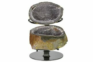 Light Purple Amethyst Jewelry Box Geode with Metal Stand #171888