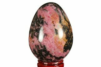 2.6" Polished Rhodonite Egg - Madagascar - Crystal #172486