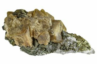 Siderite Crystals on Chalcopyrite - Peru #173400